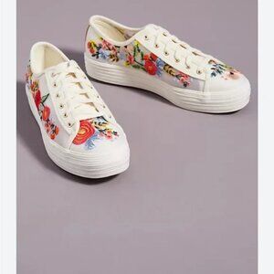 ANTHROPOLOGIE Keds x RIFLE PAPER Co. Mesh Floral Sneakers 8